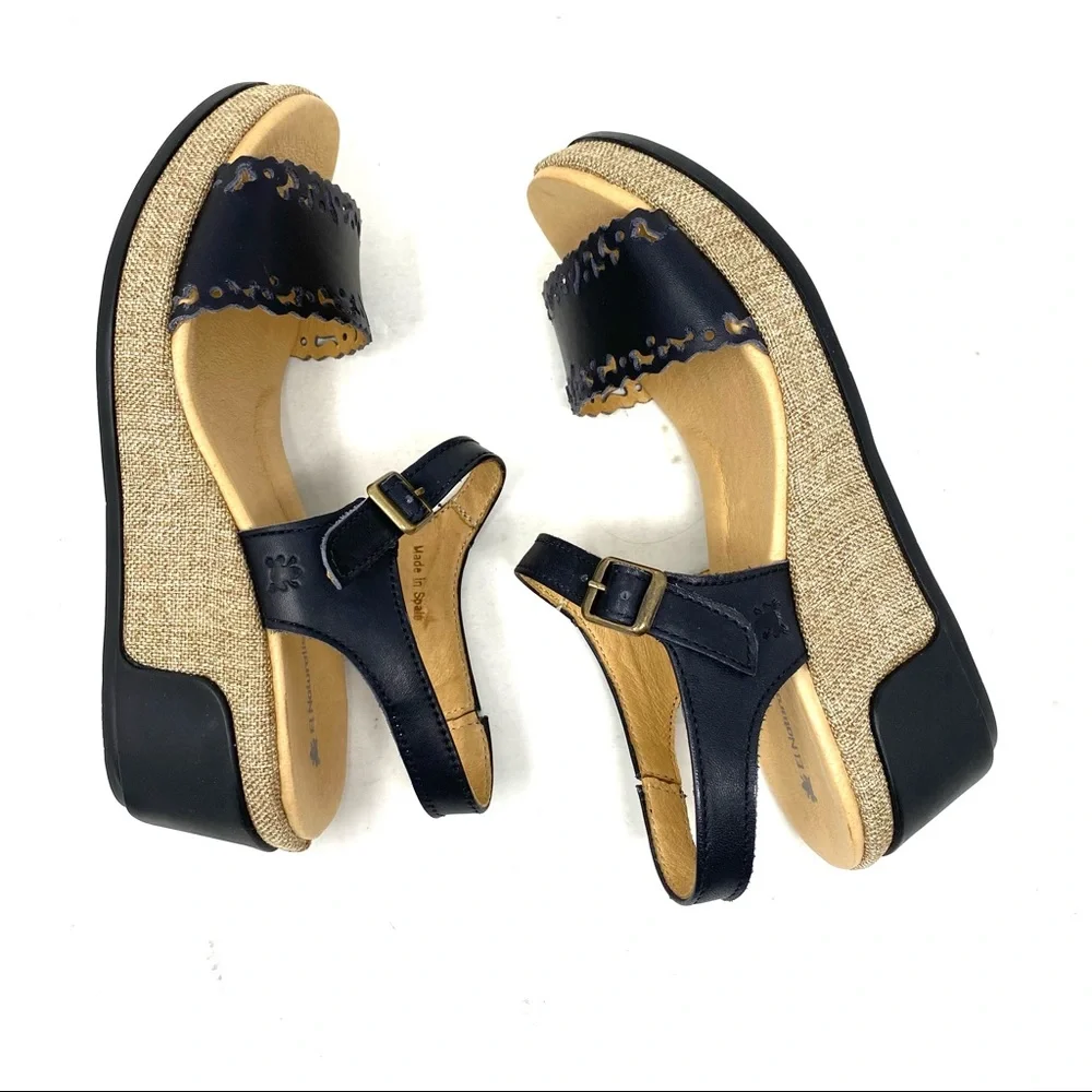 El Naturalista 5026 Leaves Leather sandals black - Picture 6 of 10